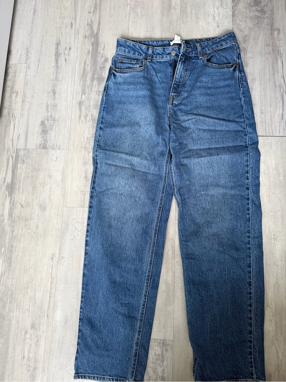 H&M Women’s Straight-Leg Jeans in Medium Blue